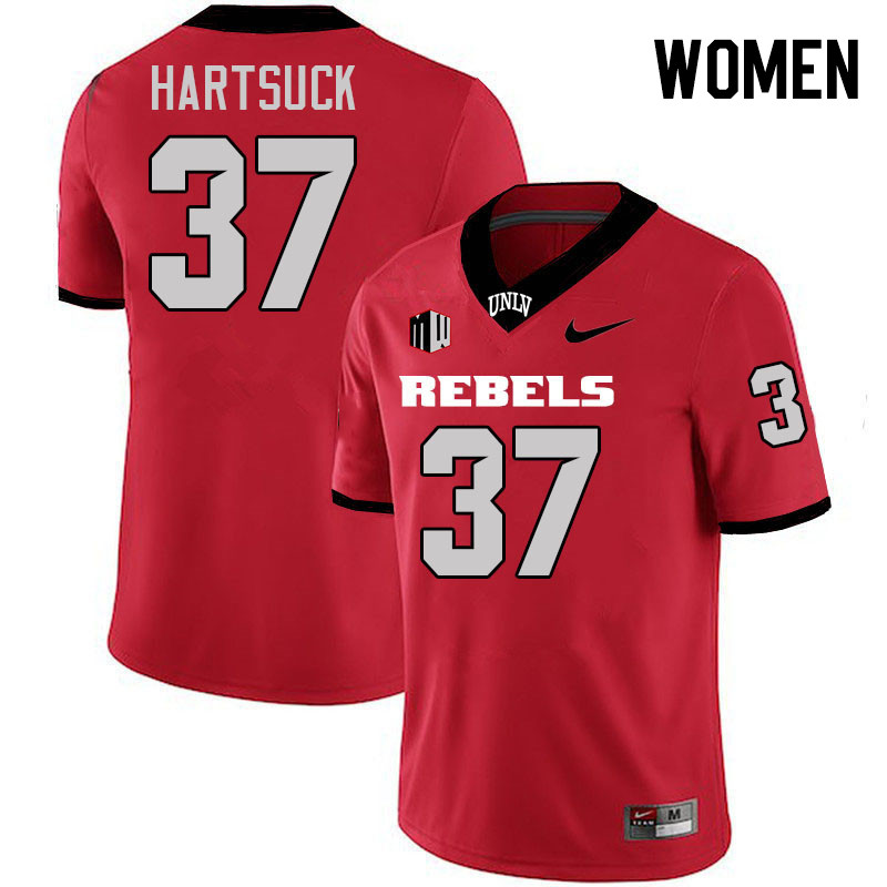 Women #37 Devin Hartsuck UNLV Rebels College Football Jerseys Stitched-Scarlet